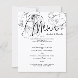 MENU DE WEDDING Floral. Folheto
