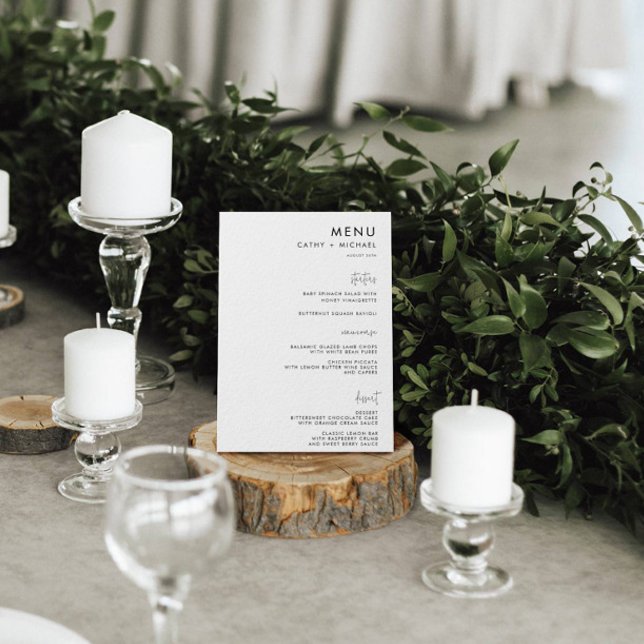 Menu de white papers e preto simples minimalistas  (Criador carregado)