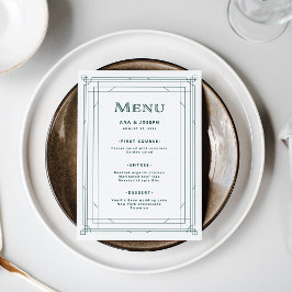 Menu Deco Moderno | Casamento Branco e Verde Prateado C