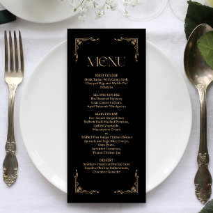 Menu Deco Moderno   Casamento Elegante em Preto e Doura
