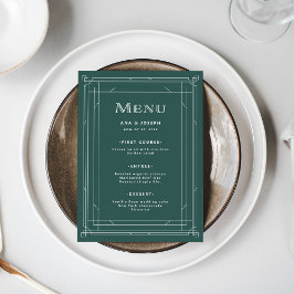 Menu Deco Moderno | Casamento Verde de Feriado Elegante