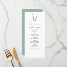 Menu Decoração de Casamento com Aquarela Rústica e Alec