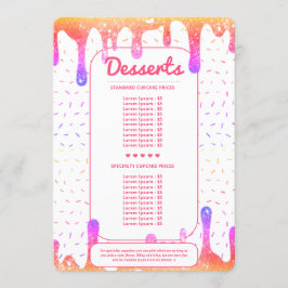 Menu Decorador de Caterer de Gotejamento Holográfico Mo