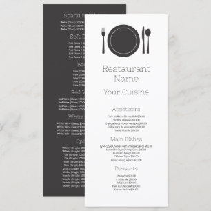 Menu Definição de Jantar, Restaurante Slimline