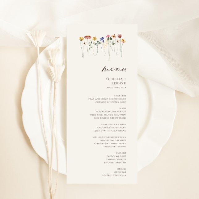 Menu Delicate Wildflower | Janto Casamento de Jardins B (Criador carregado)