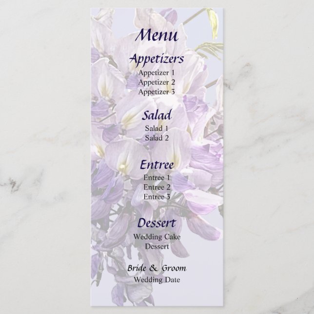Menu Delicate Wisteria Wedding (Frente)