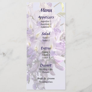 Menu Delicate Wisteria Wedding