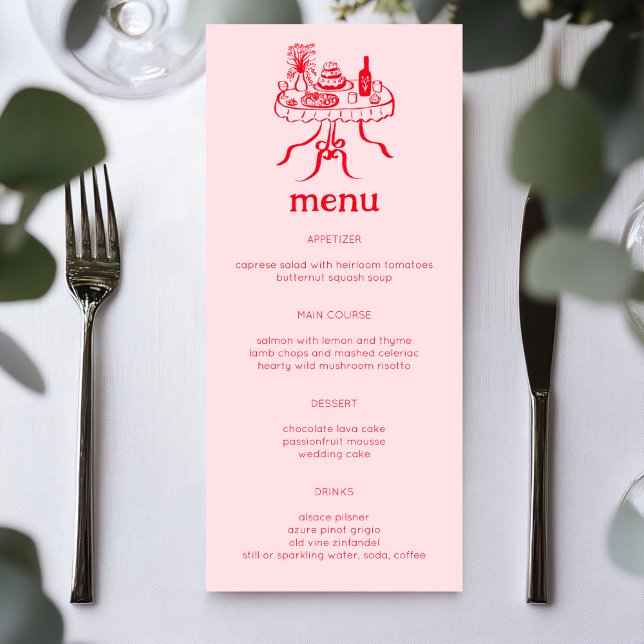 Menu Desenho moderno de porta de Mesa de buffet Whimsic (Whimsical Buffet Table Doodle Sketch Modern CUSTOM Menu
)