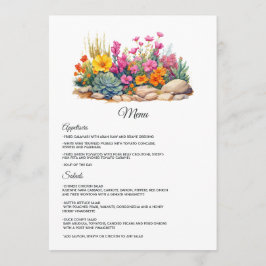 Menu Desert Hues Floral Wedding