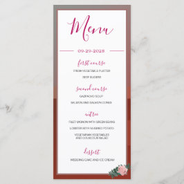 Menu Deserto Teepee Boho Rustic Floral Pink Monograma