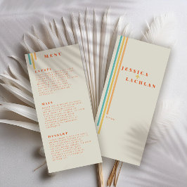 Menu Design Chic Retroativo com Casamento de Stripes Co