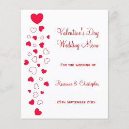 Menu Design de Casamento do Dia de os namorados Ve