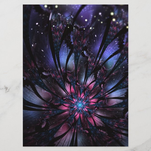 Menu design de flor fractal abstrato. (Frente)