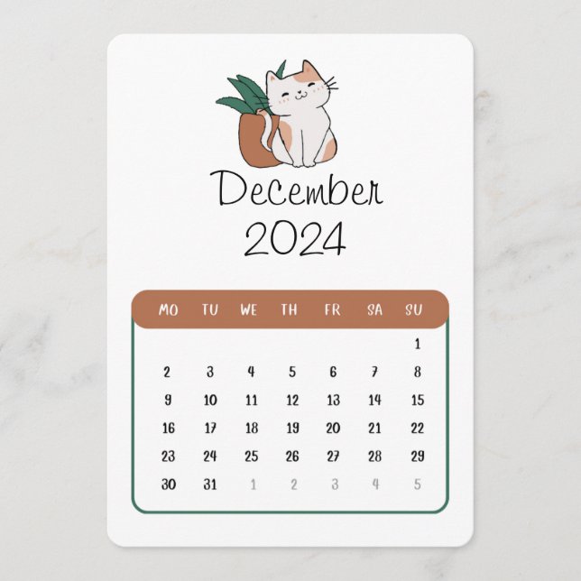 Menu Dezembro De 2024 Ficar Sozinho No Calendário De Ga (Frente)