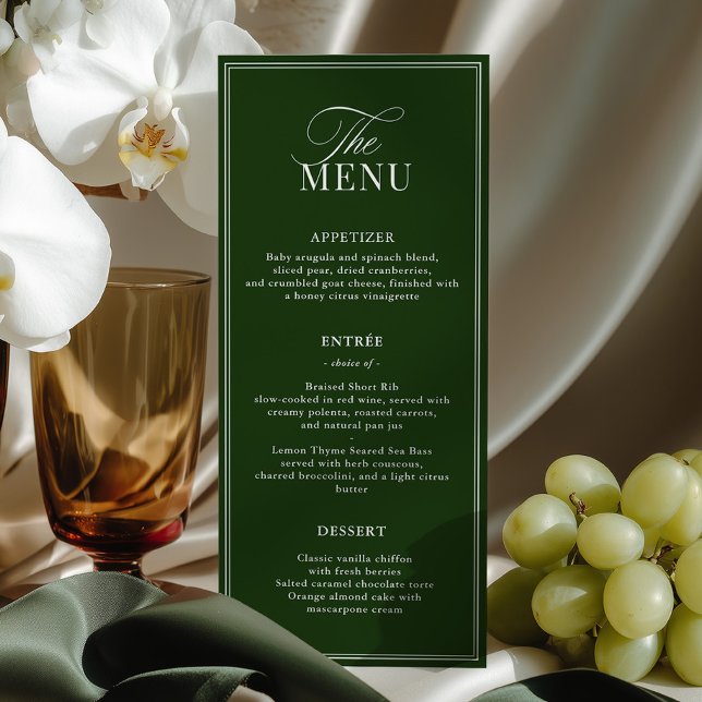 Menu Dinheiro Antigo Casamento Verde Escuro (Criador carregado)