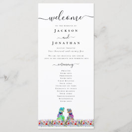 Menu Dinosaur Gay Wedding Ceremony Program