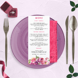 Menu Diversão Vibrante Violeta Fúcsia Floral