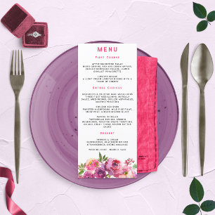 Menu Diversão Vibrante Violeta Fúcsia Floral