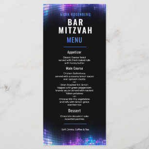 Menu do Bar Mitzvah do DJ Techno Dance Party