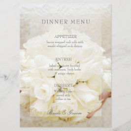 Menu do Buquê da Flor Bridal Branca