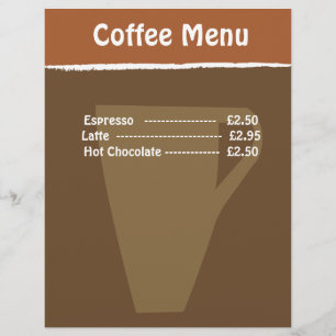 Menu do café