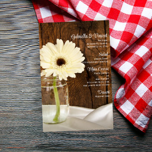 Menu do casamento do país do frasco de pedreiro e