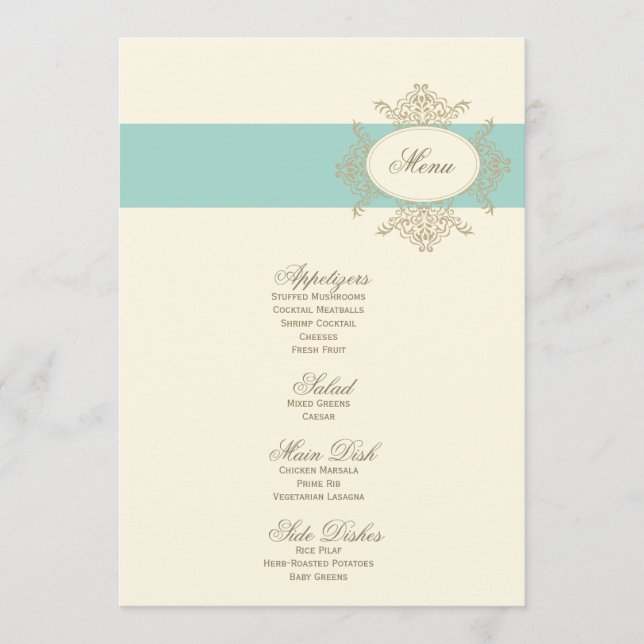 menu do casamento {do vintage} (Frente)