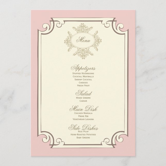 menu do casamento {do vintage} (Frente)