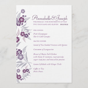 Menu do casamento - flor de cerejeira