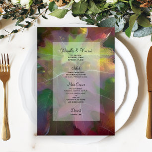 Menu do casamento outono do Hydrangea da folha do