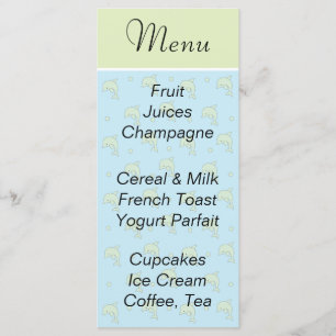 Menu do chá de fraldas "Golfinhos Azuis"