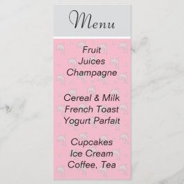Menu do chá de fraldas "Golfinhos Rosa"