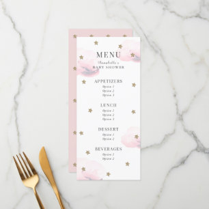Menu do Chá de fraldas Rosa Pequeno Estrela