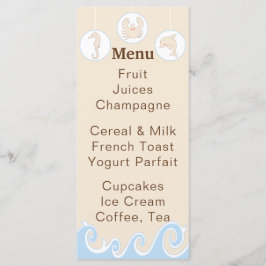 Menu do chá de fraldas "Sob o Mar Móvel"