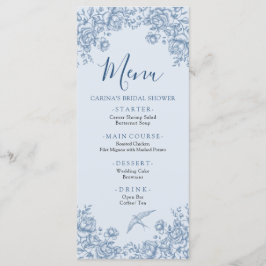 Menu do Chá de panela Dusty Blue Chinoiserie