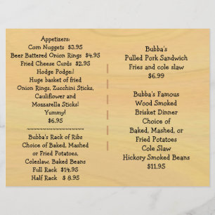 Menu do CHURRASCO da fonte do restaurante