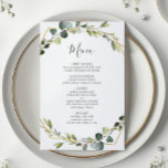 Menu do Janto Boho de Casamento de Eucalipto Moder<br><div class="desc">Para mais personalização,  clique no link "personalizar mais" e use nossa ferramenta design para modificar esse modelo. Se você preferir papéis mais espessos / Término da Matriz,  talvez considere escolher o tipo de papel correspondente. Se precisar de ajuda ou itens correspondentes,  entre em contato comigo.</div>