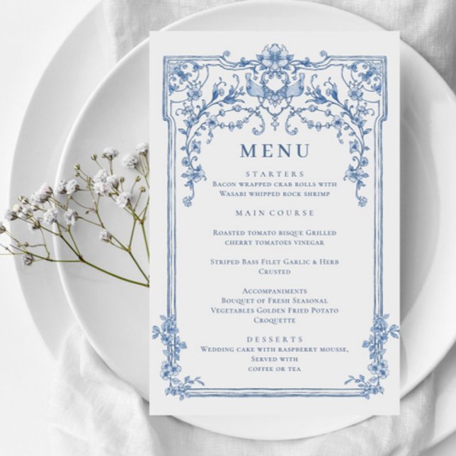 Menu do Janto Casamento de Graça Ornamentado Vitor (Criador carregado)