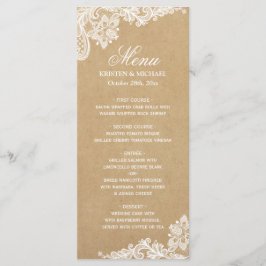 Menu do Janto Casamento do Elegante White Lace Kra