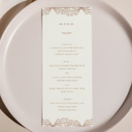 Menu do Janto Casamento Semi Floral Beige Terracot