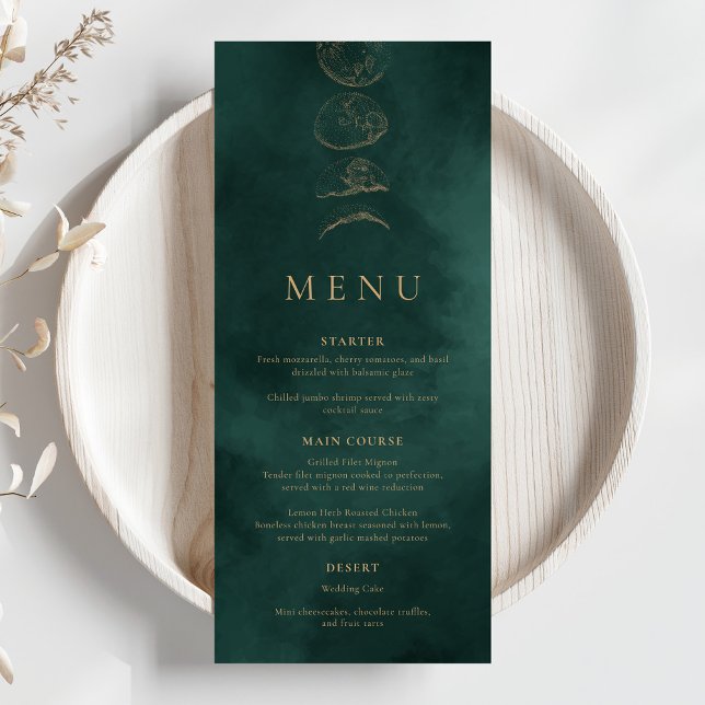 Menu do Janto de Casamento Celestial Verde e Doura (Criador carregado)