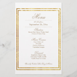 Menu do Janto de Casamento de Fronteira Dourada El