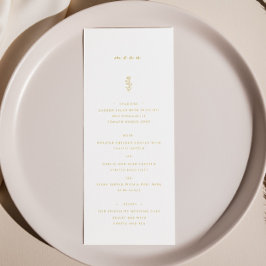 Menu do Janto de Casamento Dourado e Branco com Fo