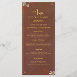 Menu do Janto Rustic Terracotta & Dourado Wedding