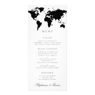 Menu do Mapa Mundial - Cores brancas e pretas - Le