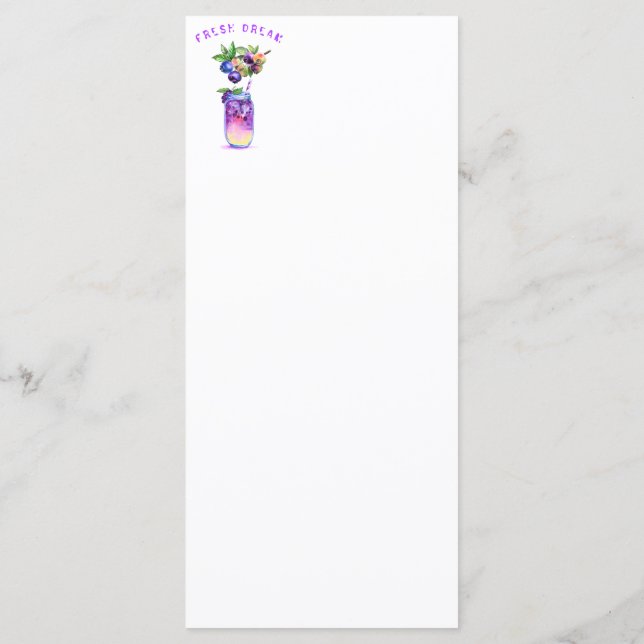 Menu do Partido da Bebida de Sumo de Aroma (Verso)