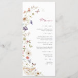 Menu do Partido do Chá de Flor Selvagem<br><div class="desc">Deixe o seu florescimento especial com o cardápio de Chá de fraldas de flor selvagem! Este belo design apresenta florais de aquarela pintados à mão em tons de azul roxo profundo, poeirento, e cor-de-rosa pincelada com verde sábio. Quer você esteja hospedando uma festa de jardim ou uma reunião confortável e...</div>