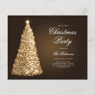 Menu do Programa Convite da Árvore de Natal Dourad