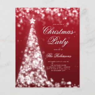 Menu do Programa Convite da Árvore de Natal Vermel