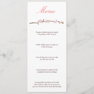 Menu do ramo da flor de cerejeira (branco)